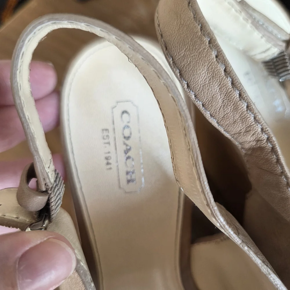 Coach Tan Wedge‎ Sandals